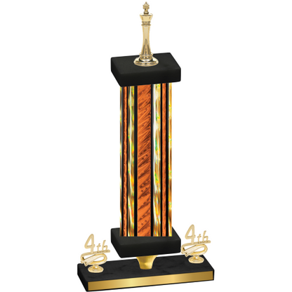 Premium Single Orange Glacier Fourth Place Chess Trophy