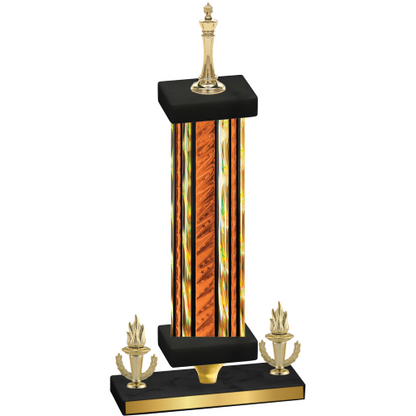 Premium Single Orange Glacier Victory Chess Trophy