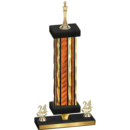 Premium Single Orange Glacier Year Chess Trophy