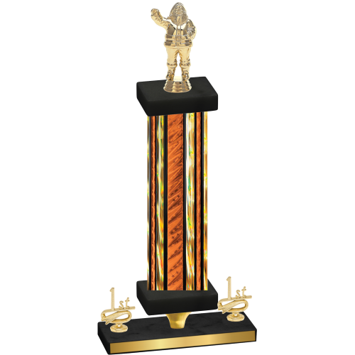 Premium Single Orange Glacier First Place Holiday Trophy