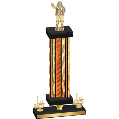 Premium Single Orange Glacier First Place Holiday Trophy