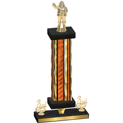 Premium Single Orange Glacier Third Place Holiday Trophy