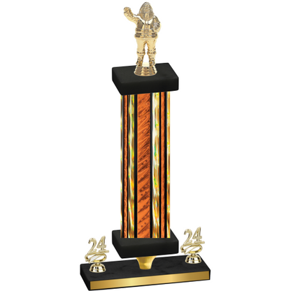 Premium Single Orange Glacier Year Holiday Trophy