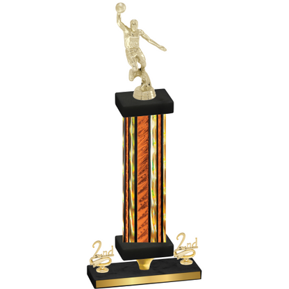 Premium Single Orange Glacier Second Place Basketball Trophy