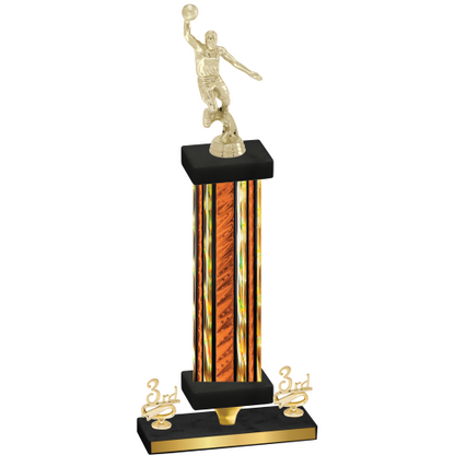Premium Single Orange Glacier Third Place Basketball Trophy