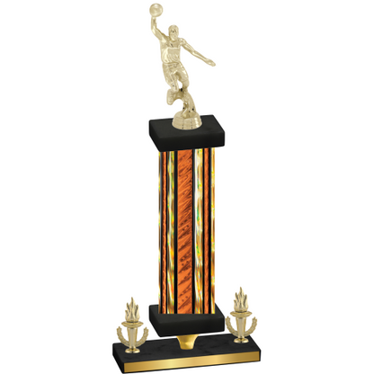 Premium Single Orange Glacier Victory Basketball Trophy