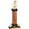 Premium Single Orange Glacier Fourth Place Flag Football Trophy