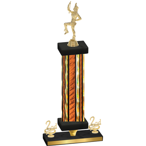 Premium Single Orange Glacier Second Place Majorette Trophy