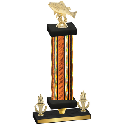 Premium Single Orange Glacier Victory Fishing Trophy