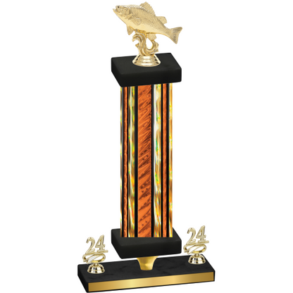 Premium Single Orange Glacier Year Fishing Trophy