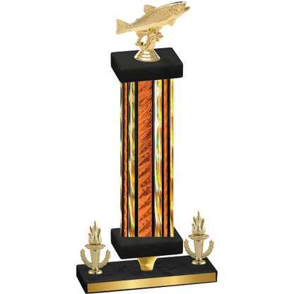 Premium Single Orange Glacier Victory Fishing Trophy