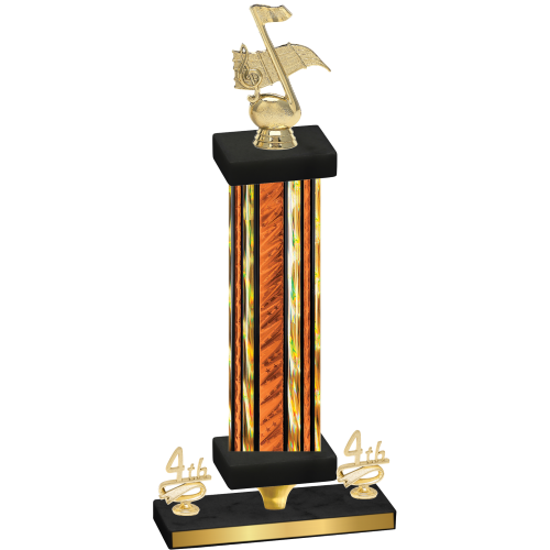 Premium Single Orange Glacier Fourth Place Music Trophy