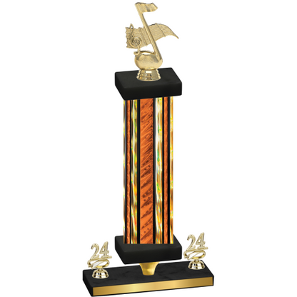 Premium Single Orange Glacier Year Music Trophy