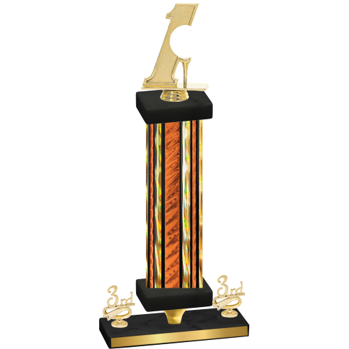 Premium Single Orange Glacier Third Place Golf Trophy