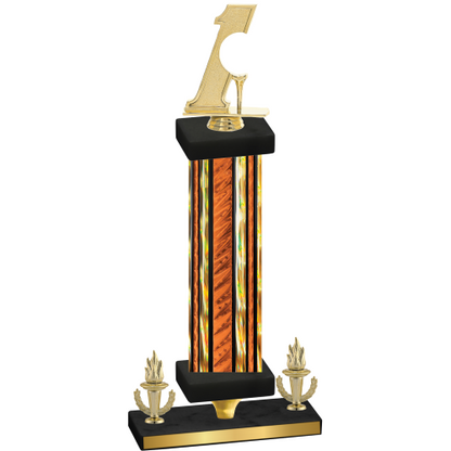 Premium Single Orange Glacier Victory Golf Trophy