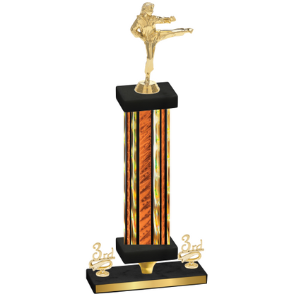 Premium Single Orange Glacier Third Place Karate Trophy