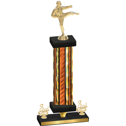 Premium Single Orange Glacier Third Place Karate Trophy