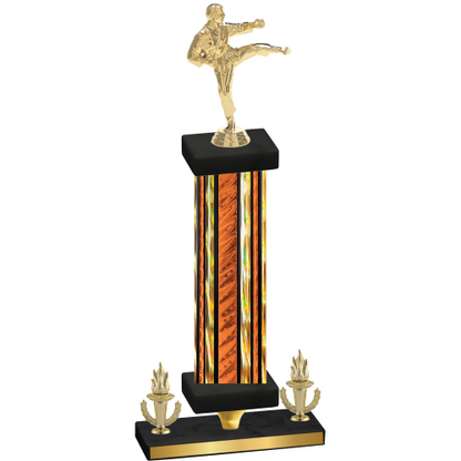 Premium Single Orange Glacier Victory Karate Trophy