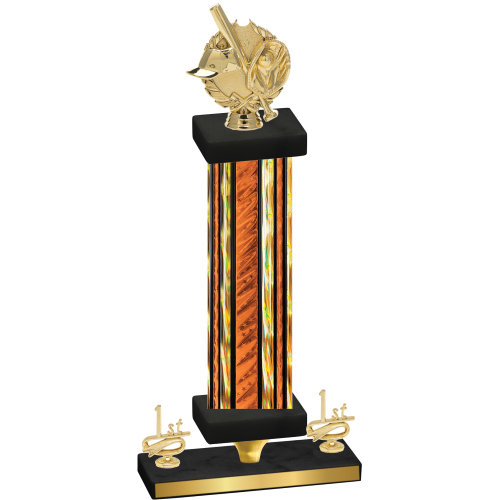 Premium Single Orange Glacier First Place Baseball Trophy