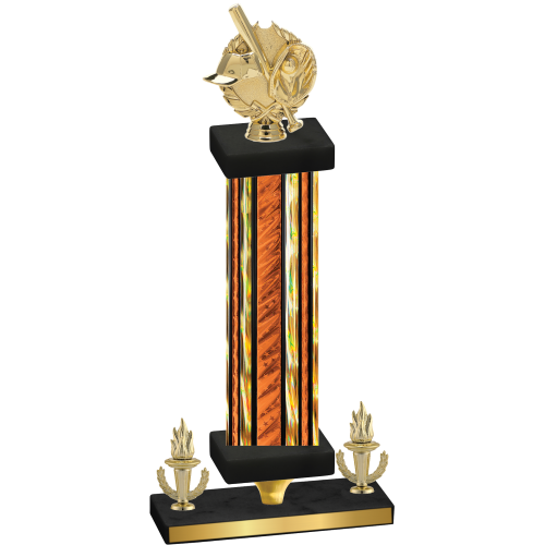 Premium Single Orange Glacier Victory Baseball Trophy