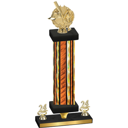 Premium Single Orange Glacier Year Baseball Trophy