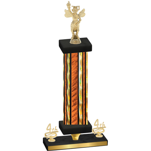 Premium Single Orange Glacier Fourth Place Academics Trophy