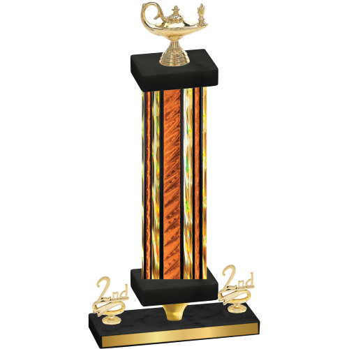 Premium Single Orange Glacier Second Place Academics Trophy