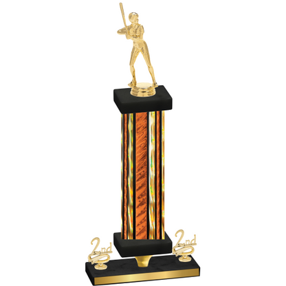 Premium Single Orange Glacier Second Place Softball Trophy