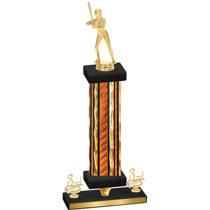 Premium Single Orange Glacier Third Place Softball Trophy