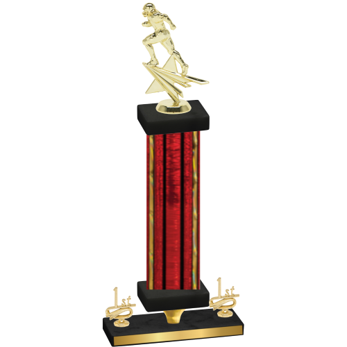 Premium Single Red Glacier First Place Football Trophy