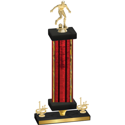 Premium Single Red Glacier First Place Soccer Trophy