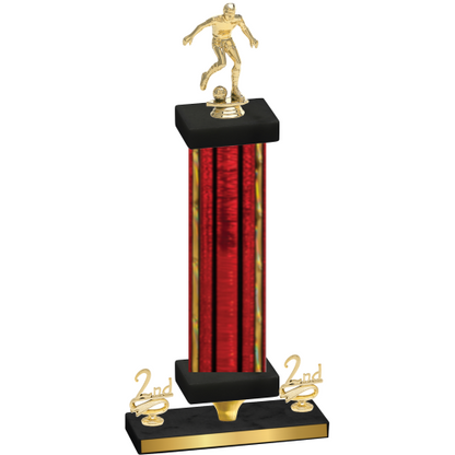 Premium Single Red Glacier Second Place Soccer Trophy