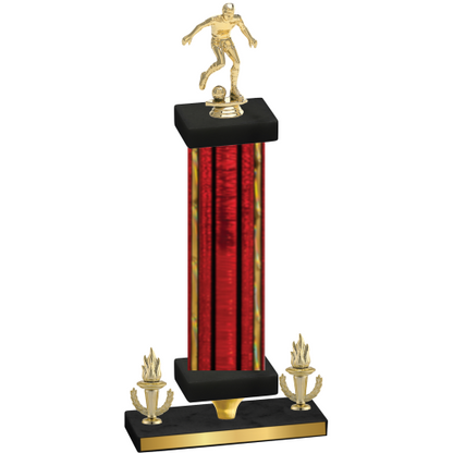 Premium Single Red Glacier Victory Soccer Trophy