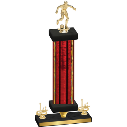 Premium Single Red Glacier First Place Soccer Trophy