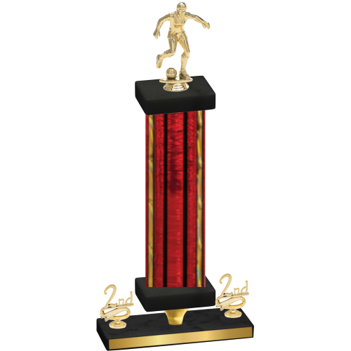 Premium Single Red Glacier Second Place Soccer Trophy