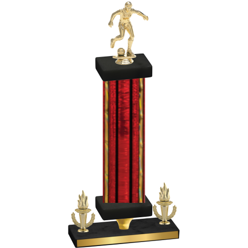 Premium Single Red Glacier Victory Soccer Trophy