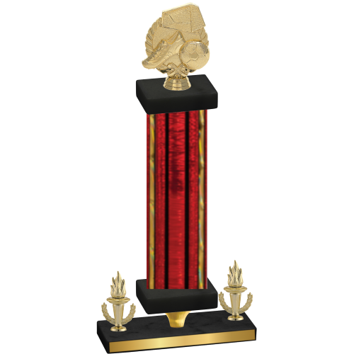 Premium Single Red Glacier Victory Soccer Trophy