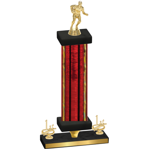 Premium Single Red Glacier First Place Rugby Trophy