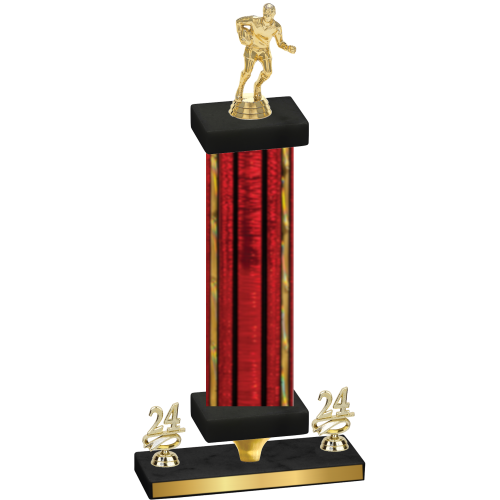 Premium Single Red Glacier Year Rugby Trophy