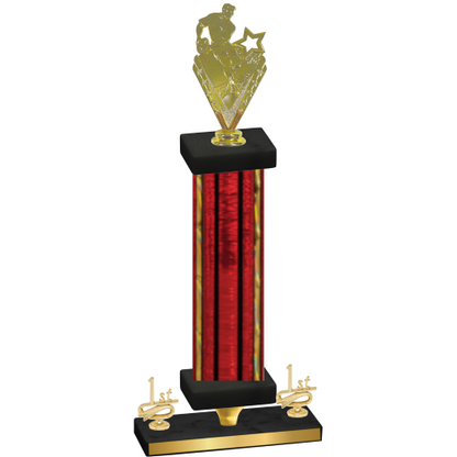 Premium Single Red Glacier First Place Rugby Trophy