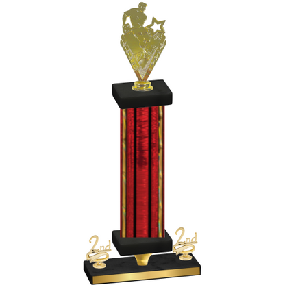 Premium Single Red Glacier Second Place Rugby Trophy