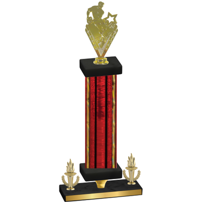 Premium Single Red Glacier Victory Rugby Trophy