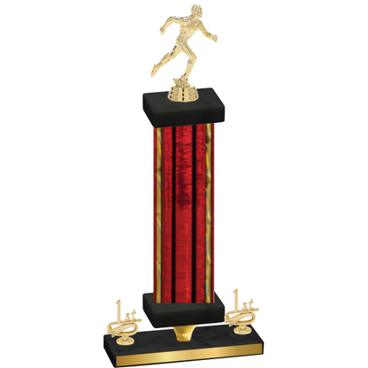 Premium Single Red Glacier First Place Running Trophy