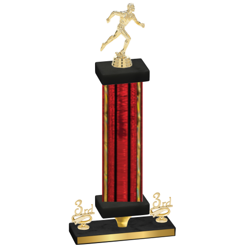 Premium Single Red Glacier Third Place Running Trophy