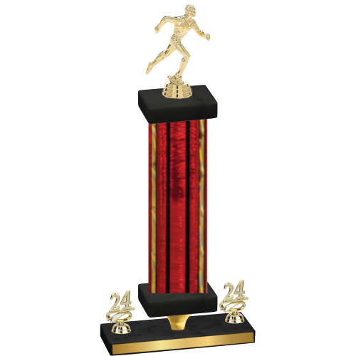 Premium Single Red Glacier Year Running Trophy