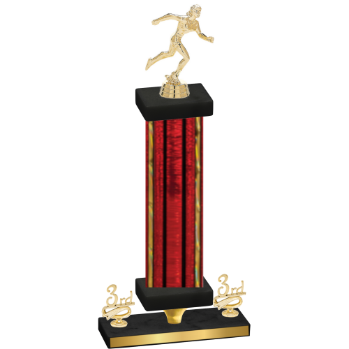 Premium Single Red Glacier Third Place Running Trophy