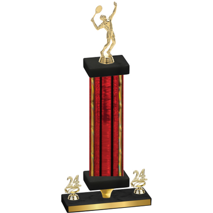 Premium Single Red Glacier Year Tennis Trophy