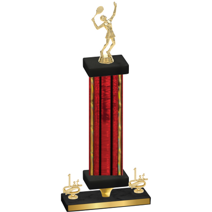 Premium Single Red Glacier First Place Tennis Trophy