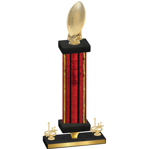 Premium Single Red Glacier First Place Football Trophy