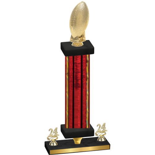 Premium Single Red Glacier Year Football Trophy